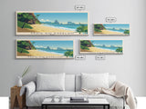 Praia do Espelho, Brazil Panoramic Print, Vacation Gift, Brazil Wall Art, Beach Painting, Beach Decor, Large Wall Art, Wood Frame Art