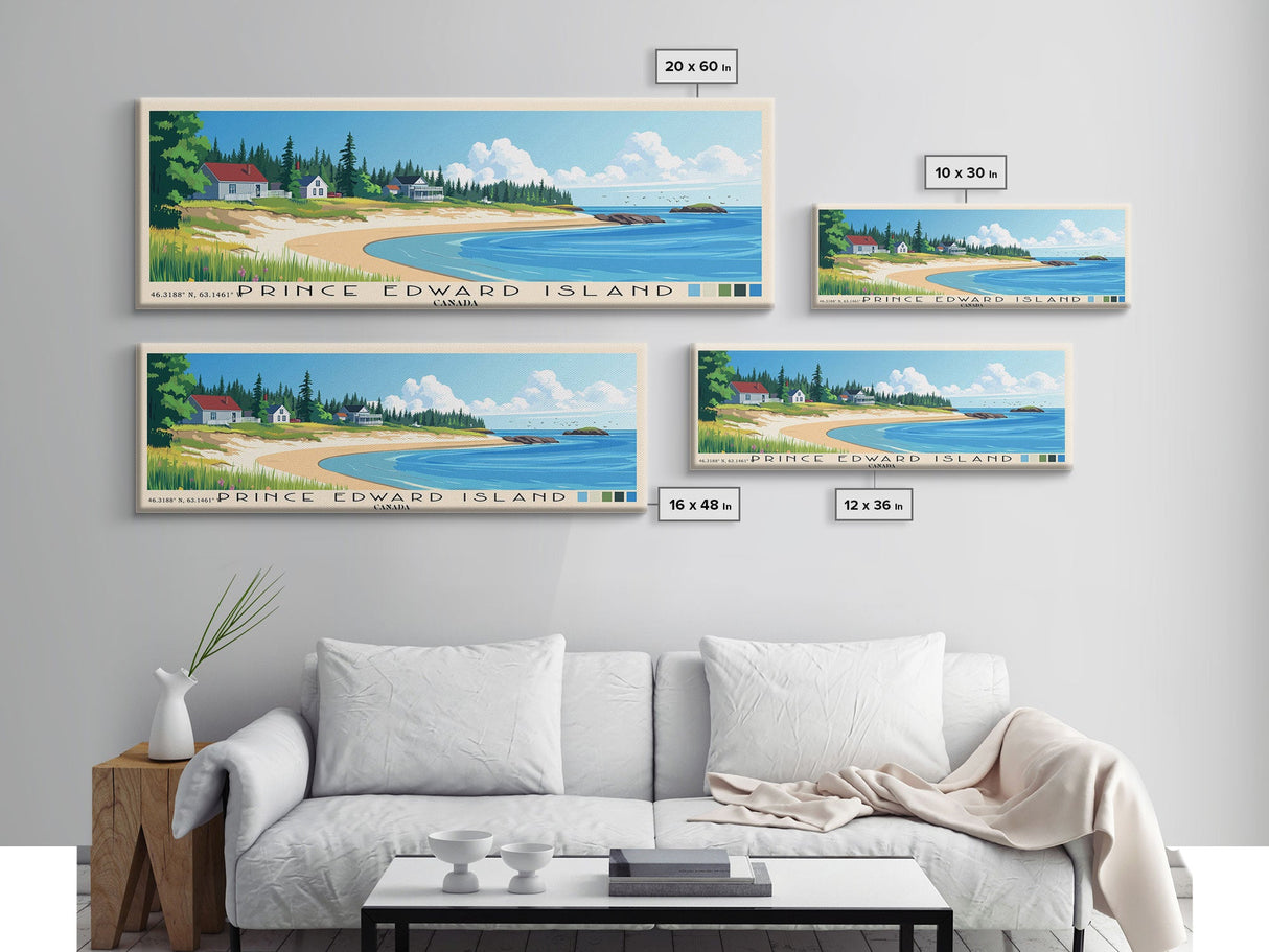 Prince Edward Island, Canada Panoramic Print, Vacation Gift, Canada Wall Art, Beach Painting, Beach Decor, Beach Or Lakehouse Art