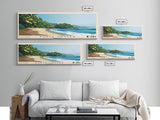 Punta Cocles, Costa Rica Panoramic Beach Print, Vacation Gift, Costa Rica Wall Art, Beach Painting, Beach Decor, Beach Painting