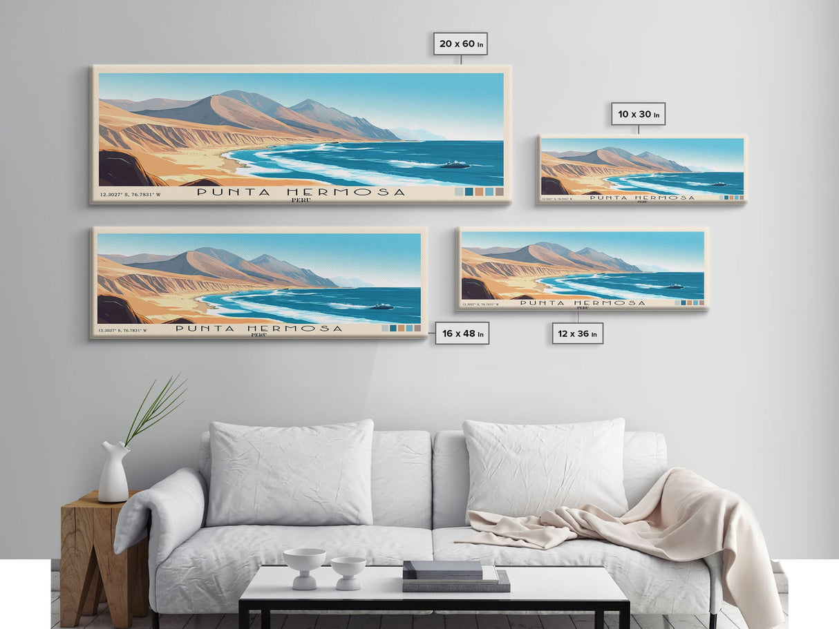 Punta Hermosa, Peru Panoramic Print, Vacation Gift, Peru Wall Art, Vacation Wall Art, Vacatation Memories, Beach Decor, Beach Or Lakehouse Art