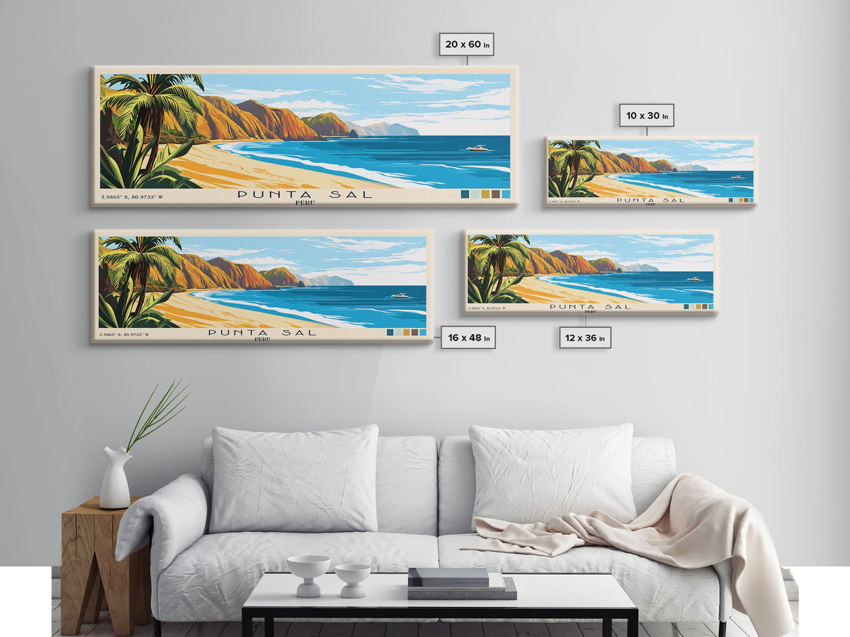 Punta Sal, Peru Panoramic Print, Vacation Gift, Peru Wall Art, Vacation Wall Art, Vacatation Memories, Beach Decor, Beach Or Lakehouse Art