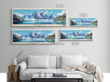 Quintay, Chile Panoramic Beach Print, Vacation Gift, Chile Wall Art, Framed Canvas Print, Framed Beach Painting