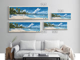 Rangiroa, French Polynesia Panoramic Beach Print, Vacation Gift, French Polynesia Wall Art, Framed Canvas Print, Framed Beach Painting