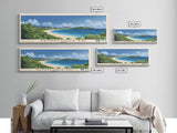 Rendezvous Bay, Anguila Panoramic Beach Print, Vacation Gift, Anguila Wall Art, Framed Canvas Print, Framed Beach Painting