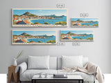 Saint Bartholomew, France Panoramic Beach Print, Vacation Gift, France Wall Art, Framed Canvas Print, Framed Beach Painting