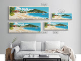 Saint Martin Island, France and Holland Panoramic Beach Print, Vacation Gift, France and Holland Wall Art, Beach Painting, Beach Decor, Beach Painting