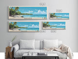 Saona, Dominican Republic Panoramic Print, Vacation Gift, Dominican Republic Wall Art, Beach Painting, Beach Decor, Large Wall Art, Wood Frame Art