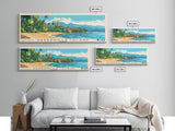 Serranilla Island, Colombia Panoramic Beach Print, Vacation Gift, Colombia Wall Art, Beach Painting, Beach Decor, Beach Painting