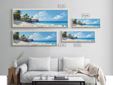 Silver Sands Beach, Barbados Panoramic Print, Vacation Gift, Barbados Wall Art, Beach Painting, Beach Decor, Large Wall Art, Wood Frame Art