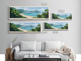 Silvermine Bay Beach, Hong Kong Panoramic Beach Print, Vacation Gift, Hong Kong Wall Art, Framed Canvas Print, Framed Beach Painting