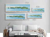 South Bass Island, Ohio Panoramic Print, Vacation Gift, Ohio Wall Art, Beach Painting, Beach Decor, Large Wall Art, Wood Frame Art