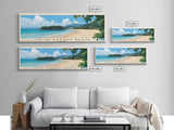 Teluk Bahang Beach, Malasyia Panoramic Print, Vacation Gift, Malasyia Wall Art, Beach Painting, Beach Decor, Large Wall Art, Wood Frame Art