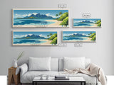 Tikehau, French Polynesia Panoramic Print, Vacation Gift, French Polynesia Wall Art, Beach Painting, Beach Decor, Large Wall Art, Wood Frame Art