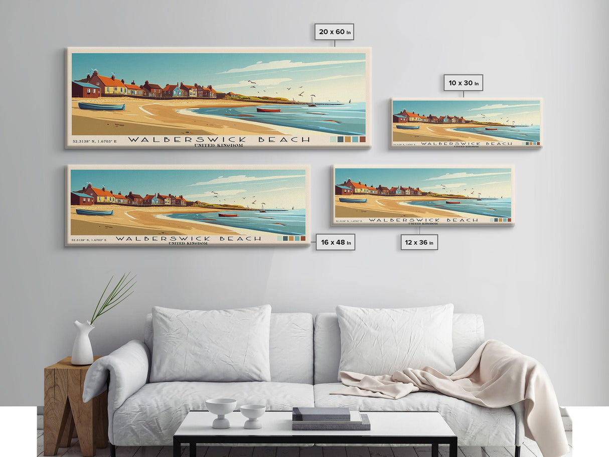 Walberswick Beach, United Kingdom Panoramic Print, Vacation Gift, United Kingdom Wall Art, Vacation Wall Art, Vacatation Memories, Beach Decor, Beach Or Lakehouse Art