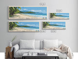 West Bay Beach, Honduras Panoramic Print, Vacation Gift, Honduras Wall Art, Beach Painting, Beach Decor, Beach Or Lakehouse Art