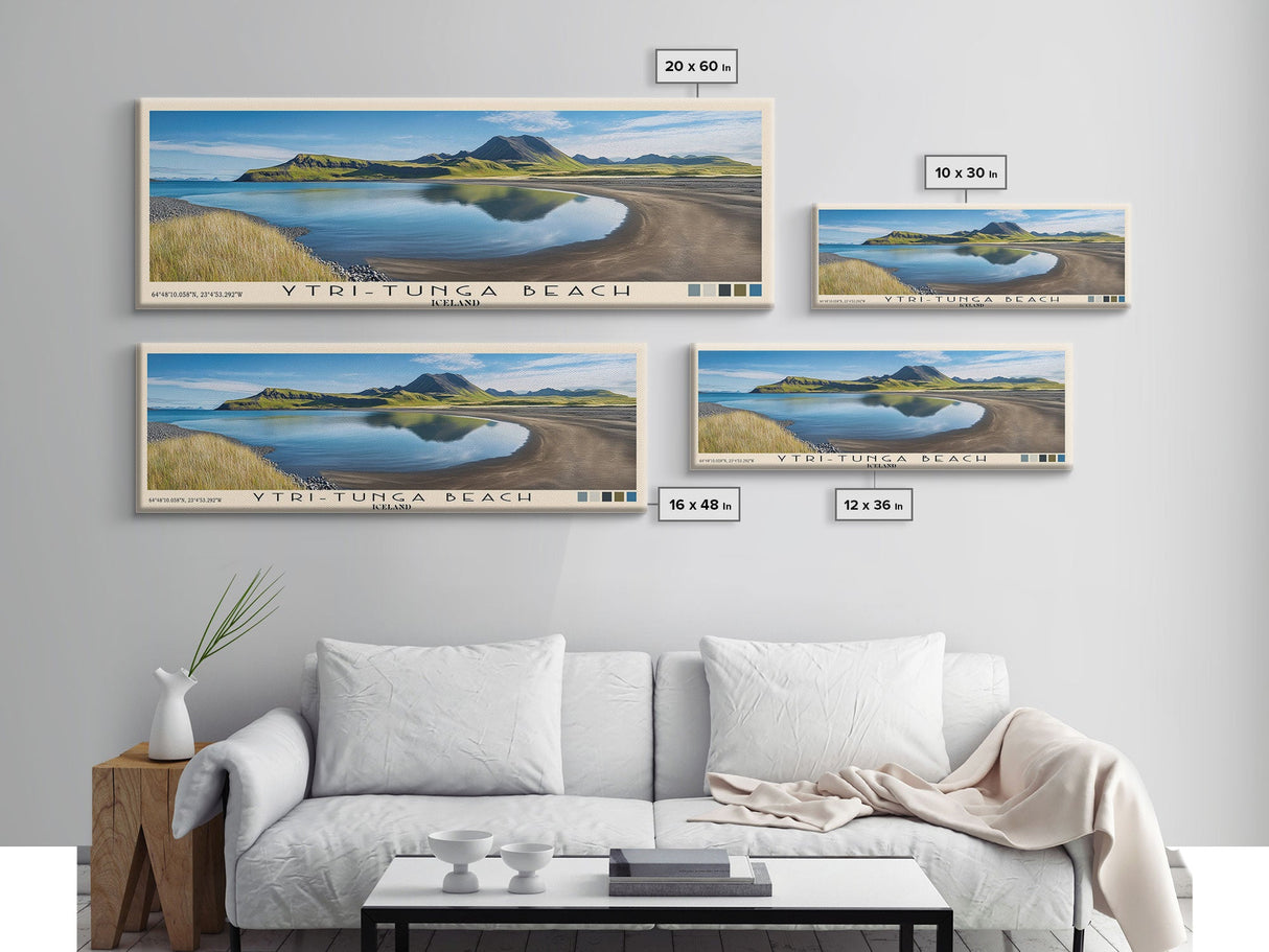 Ytri-Tunga Beach, Iceland Panoramic Print, Vacation Gift, Iceland Wall Art, Beach Painting, Beach Decor, Beach Or Lakehouse Art