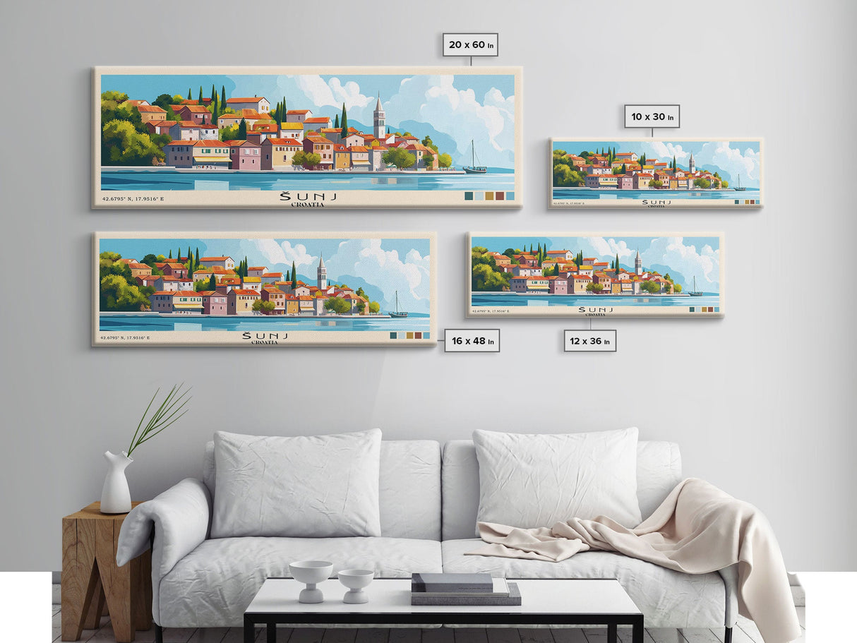 Šunj, Croatia Panoramic Print, Vacation Gift, Croatia Wall Art, Vacation Wall Art, Vacatation Memories, Beach Decor, Beach Or Lakehouse Art