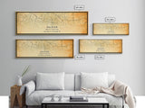 Panoramic Raleigh North Carolina map print poster or framed canvas, Raleigh map print poster canvas, city map Canvas print, Travel Art