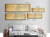 Panoramic Portland Oregon Street Map, Framed Canvas Art, Oregon United States Road Map Wall Art, Office Wall Art, Wall Decor for Office