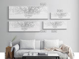 Panoramic Columbus City Map, Georgia Art, Map Print, Minimalist Wall Art, Canvas Art, Housewarming Gift, Street Map Art, Closing Gift