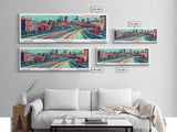 Boston Massachusetts Panoramic Travel Poster Canvas Print