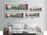 Chicago Illinois Panoramic Travel Poster Canvas Print