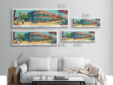 New Orleans Louisiana Panoramic Travel Poster Framed Canvas Print, Mid Century Modern Art, Pop Art Style, Wall Art, Home Decor, Retro Style Art