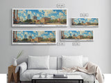 Irving Texas Panoramic Wall Art, Watercolor Framed Canvas Print, Urban Cityscape for Living Room, Travel Poster, Home Decoration