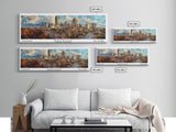 Raleigh North Carolina Panoramic Print, Artistic Framed Canvas Print, City Travel Poster, Home Decoration, Wall Art, Gift Idea