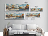 Renton Washington Panoramic Print, Elegant Framed Canvas Print, Travel Poster Art, Home Decoration, Wall Art, Office Gift