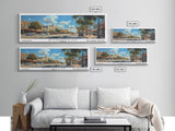 Richardson Texas Panoramic Print, Artistic Framed Canvas Print, Travel Poster Art, Home Decor, Wall Art, Unique Gift