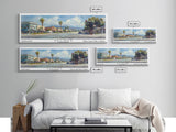 Salinas California Panoramic Print, Artistic Framed Canvas Print, Travel Poster Art, Home Decor, Living Room Wall Art