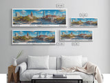 San Antonio Texas Panoramic Print, Trendy Framed Canvas Print, Travel Poster Art, Living Room Decor, Home Wall Art