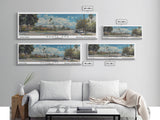 Santa Ana California Panoramic Print, Elegant Framed Canvas Print, Travel Poster Art, Home Decor, Living Room Wall Art