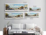 Vallejo California Panoramic Framed Canvas Print, Retro Travel Poster, Unique Wall Art, Artistic Living Room Decor, Office Gift, Home Decoration