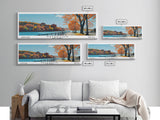 Paterson New Jersey Panoramic Wall Art, Mid Century Modern Framed Canvas Print, Retro Pop Art Travel Poster, City Art, Office Wall Decor, Living Room Art