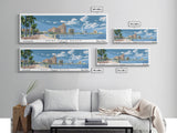 West Palm Beach Florida Panoramic Wall Art, Mid Century Modern Framed Canvas Print, Retro Pop Art Travel Poster, City Art, Home Decoration