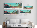 Irvine California Panoramic Wall Art, Mid Century Modern Framed Canvas Print, Retro Pop Art Travel Poster, Cityscape Decor, Living Room Art, Office Wall Art, Home Decor