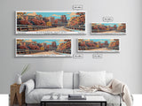 Winston-Salem North Carolina Panoramic Wall Art, Mid Century Modern Framed Canvas Print, Retro Pop Art Travel Poster, Cityscape Decor, Office Wall Art