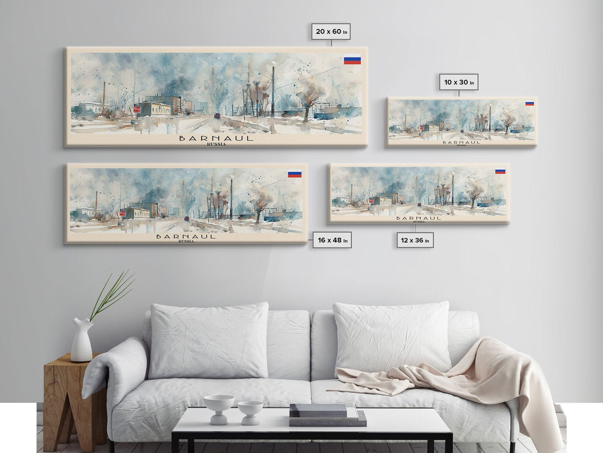 Barnaul Russia Wall Art, Panoramic Travel Poster, Panoramic Framed Canvas Print, City Wall Art, Wall Hanging Home Decor, Travel Art