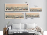 Belgrade Serbia Panoramic Travel Poster, Framed Canvas Print or Metal Wall Art, Travel Art, Home Decor, Panoramic Painting, Midcentury Art