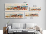 Cagliari Italy Wall Art, Panoramic Travel Poster, Panoramic Framed Canvas Print, City Wall Art, Wall Hanging Home Decor, Travel Art