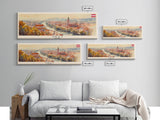 Graz Austria Wall Art, Panoramic Travel Poster, Panoramic Framed Canvas Print, City Wall Art, Wall Hanging Home Decor, Travel Art