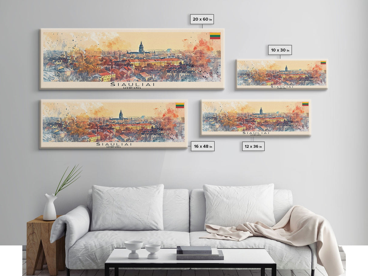 ŠIauliai Lithuania Travel Print Wall Art, Panoramic City Art, Travel Art, Wall Decor, Vacation Gift, Framed Canvas Print Or Metal Art