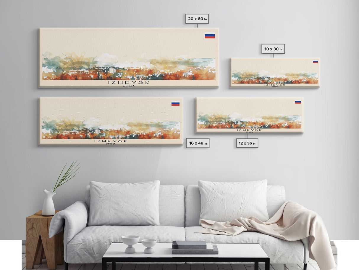 Izhevsk Russia Wall Art, Panoramic Travel Poster, Panoramic Framed Canvas Print, City Wall Art, Wall Hanging Home Decor, Travel Art