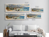 Kalamaria Greece Wall Art, Panoramic Travel Poster, Panoramic Framed Canvas Print, City Wall Art, Wall Hanging Home Decor, Travel Art