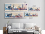 Naberezhnye Russia Travel Art, City Art, Framed Canvas Print or Metal Wall Art, Europe Travel Poster, Panoramic Wall Art, Extra Wide Wall Art