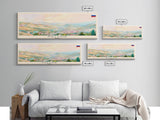 Nalchik Russia Panoramic Travel Poster, Framed Canvas Print or Metal Wall Art, Travel Art, Home Decor, Panoramic Painting, Midcentury Art