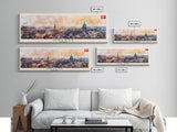 Odense Denmark Wall Art, Panoramic Travel Poster, Panoramic Framed Canvas Print, City Wall Art, Wall Hanging Home Decor, Travel Art