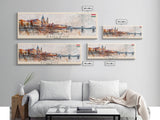 Szolnok Hungary Wall Art, Panoramic Travel Poster, Panoramic Framed Canvas Print, City Wall Art, Wall Hanging Home Decor, Travel Art